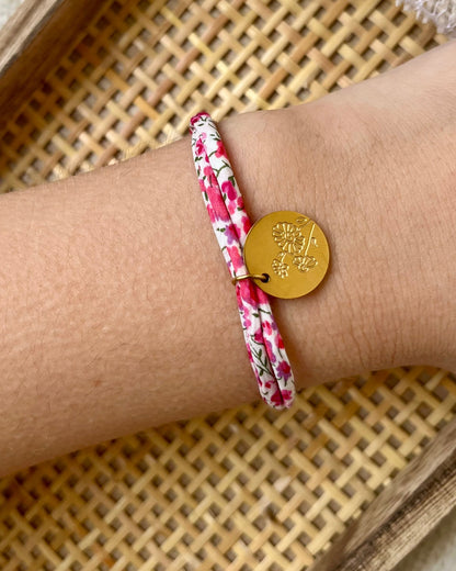 Bracelet liberty personnalisé tissu avec breloque
