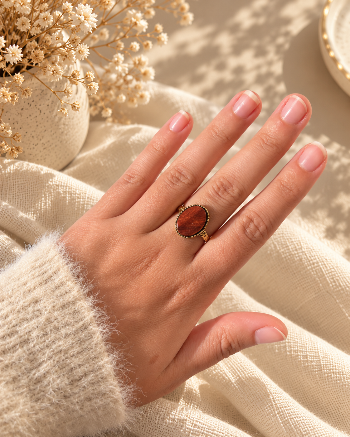 Bague pierre naturelle ovale ELINE