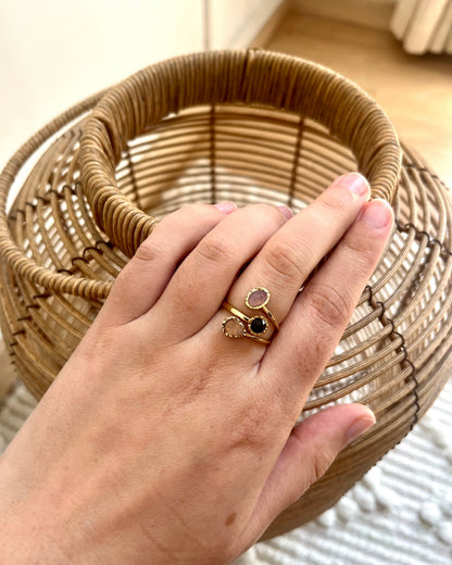 Bague élégante 3 pierres naturelles GEMMYO