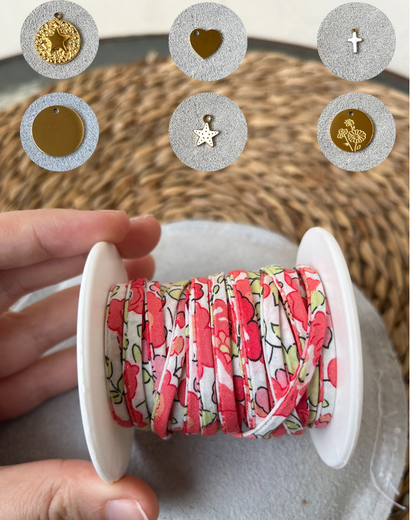 Bracelet liberty personnalisé tissu avec breloque