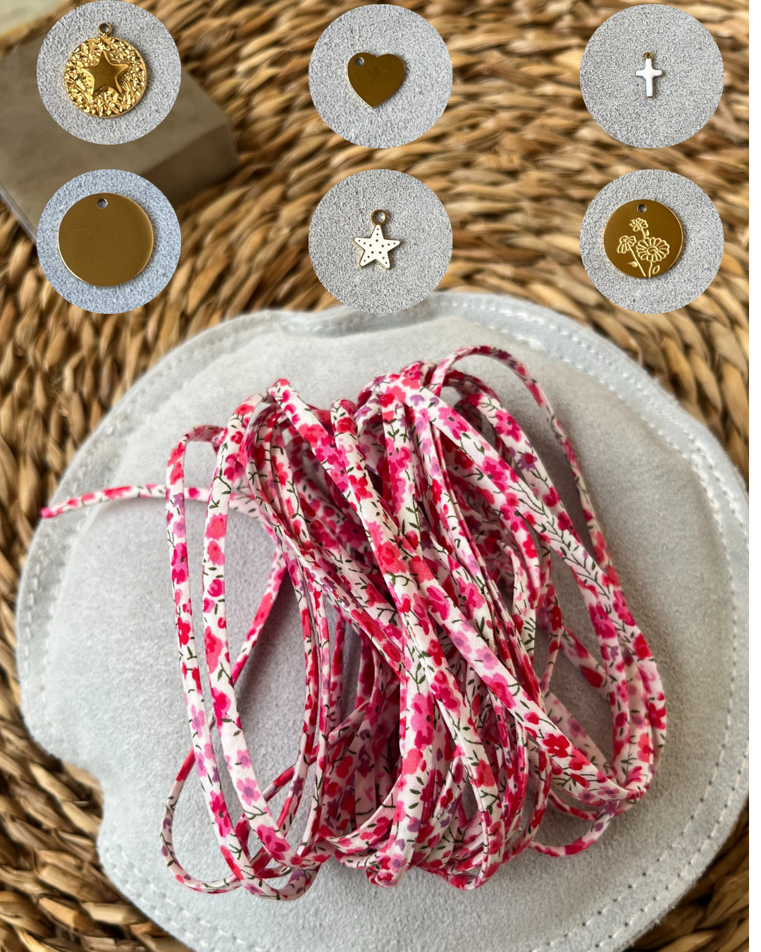 Bracelet liberty personnalisé tissu avec breloque