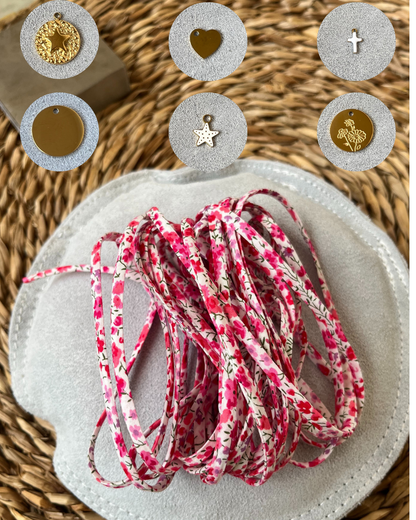 Bracelet liberty personnalisé tissu avec breloque