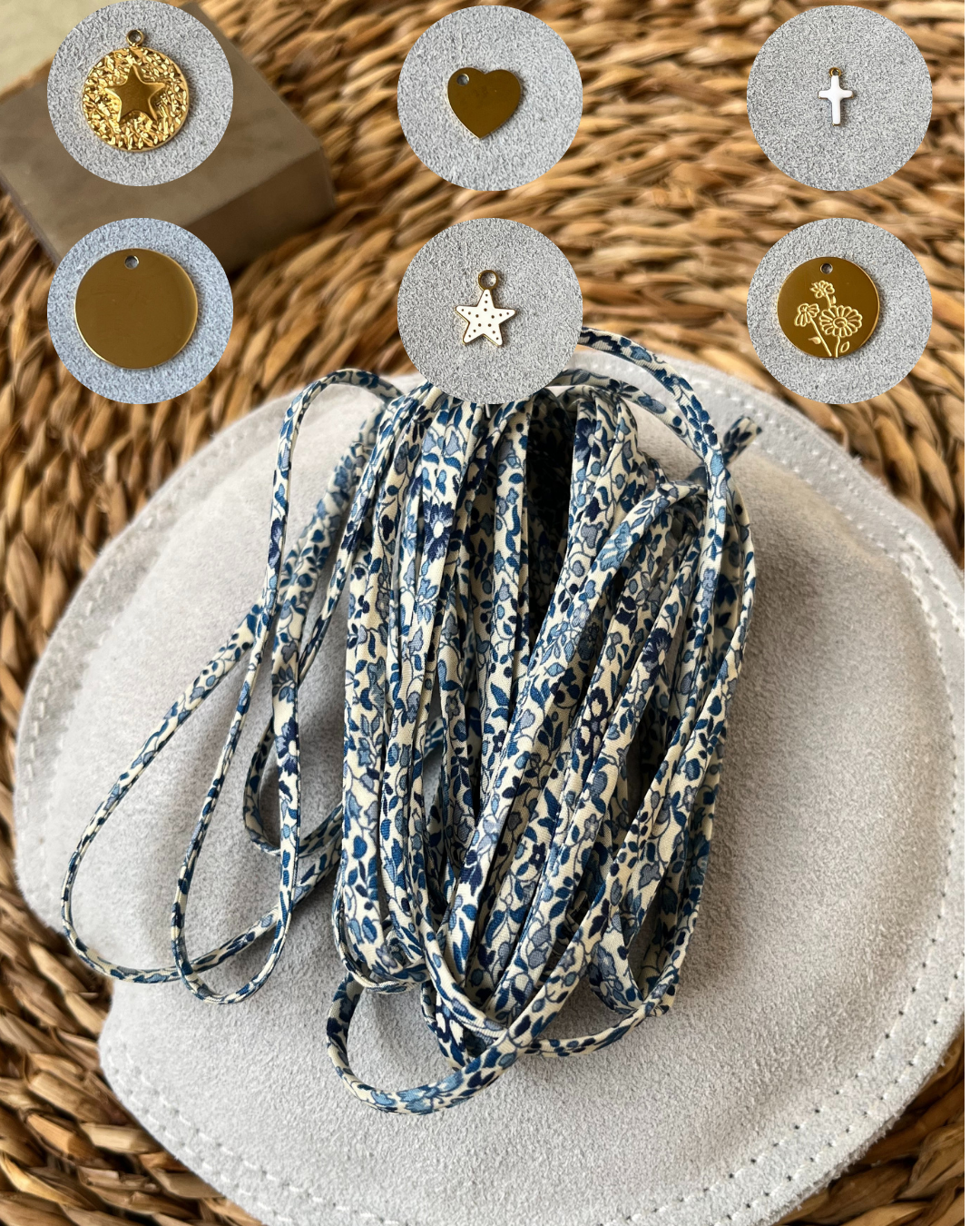 Bracelet liberty personnalisé tissu avec breloque