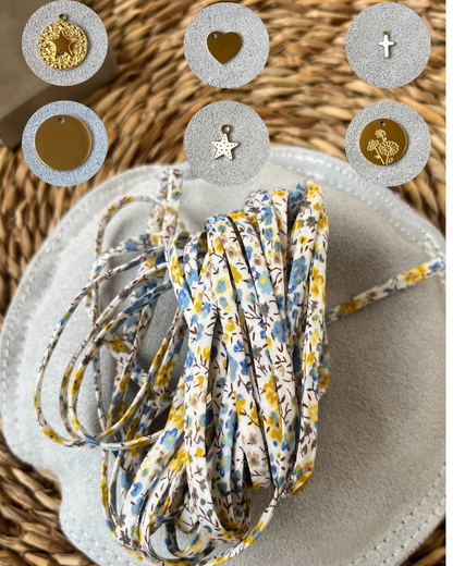 Bracelet liberty personnalisé tissu avec breloque