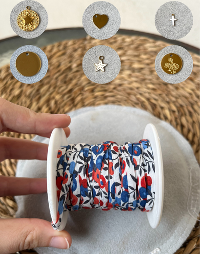 Bracelet liberty personnalisé tissu avec breloque