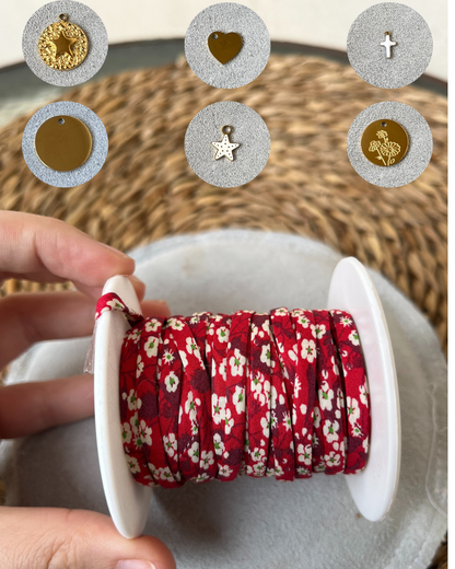 Bracelet liberty personnalisé tissu avec breloque