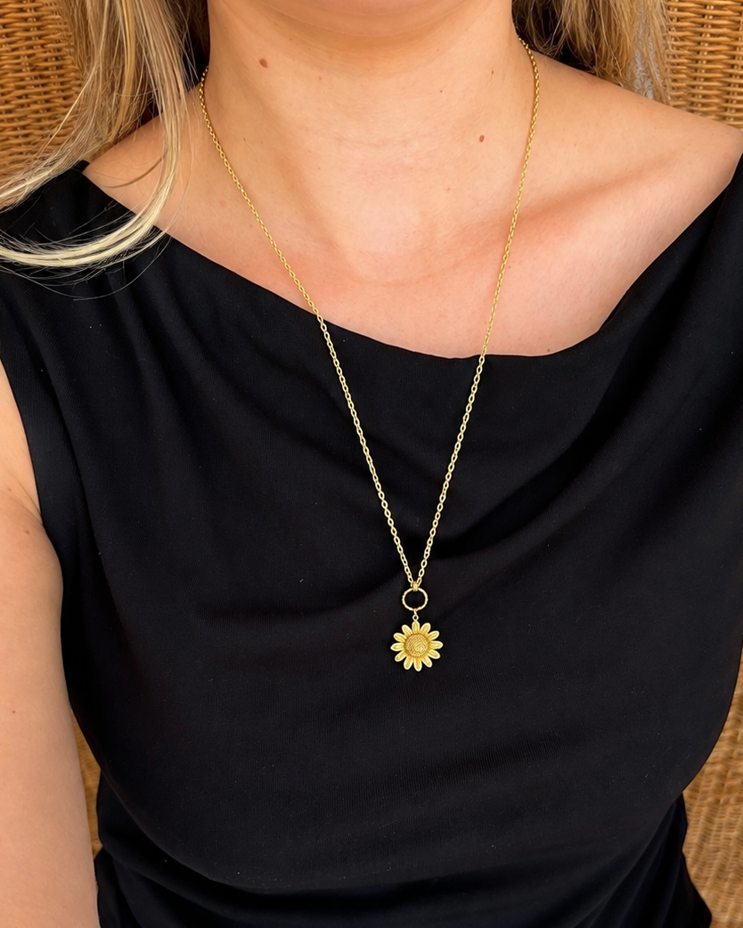 Collier doré avec fleur tournesol TOURNESOL