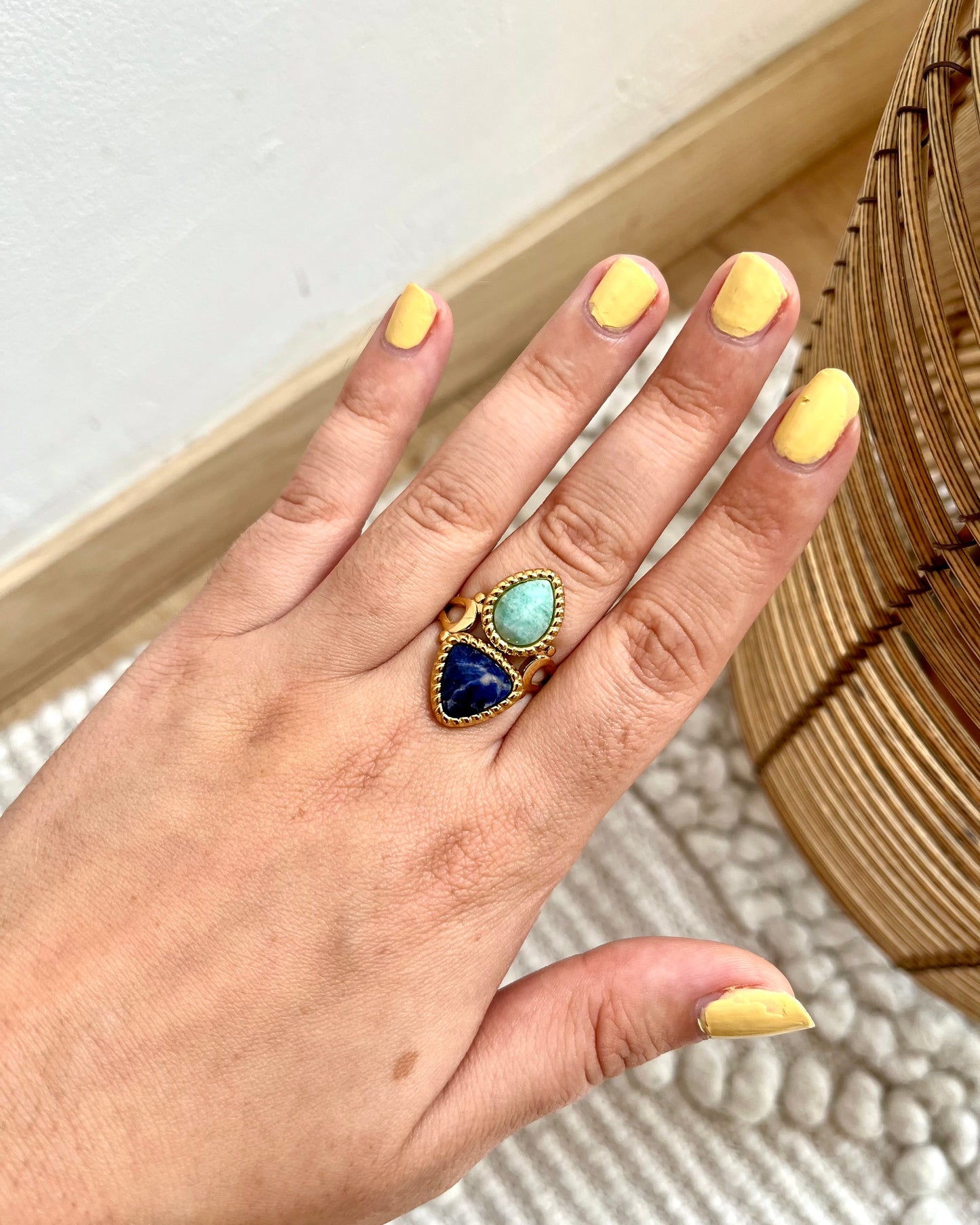 Bague double en pierres naturelles MAYARI