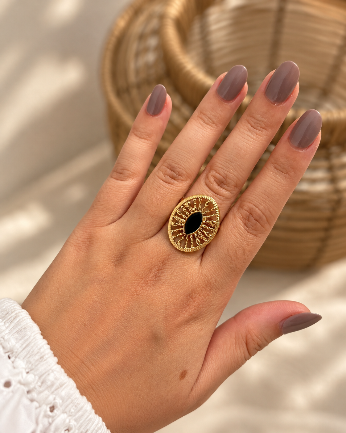 Bague élégante en pierre naturelle CASS