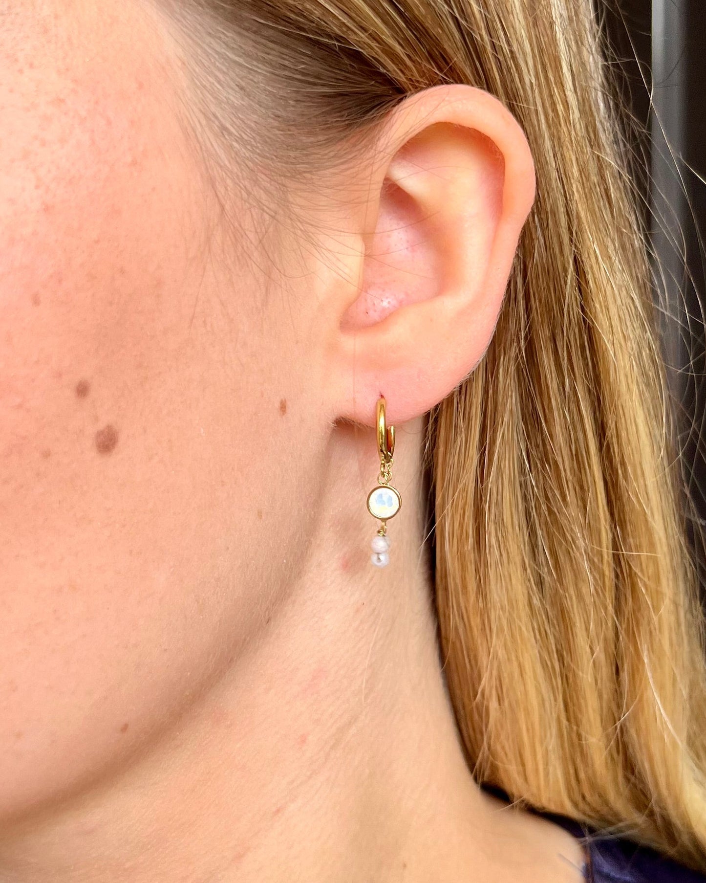 Créoles pierres naturelles et cristaux Swarovski® SOLY