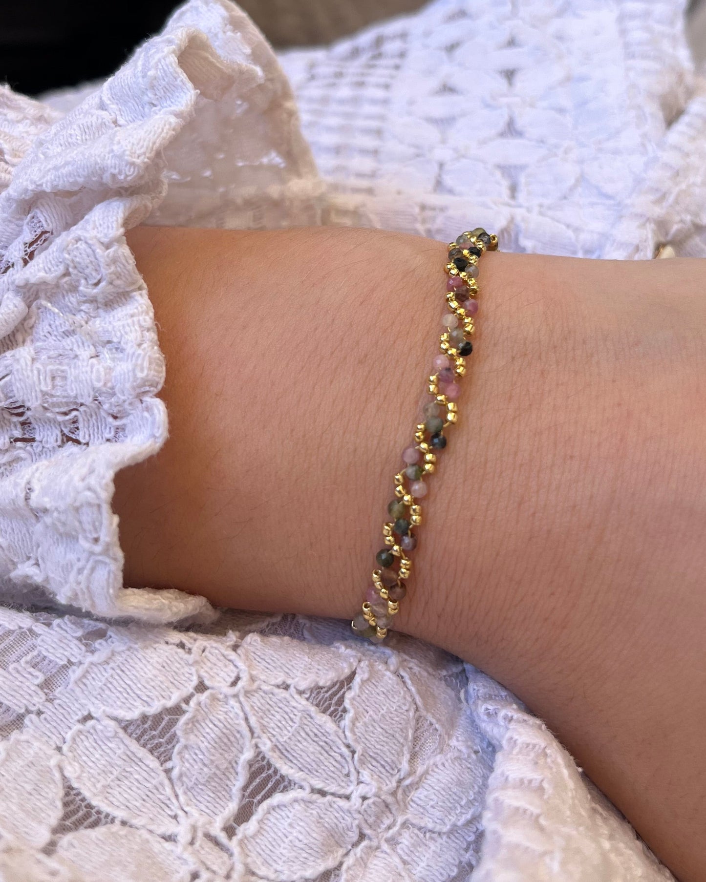 Bracelet tressé pierres naturelles RIO