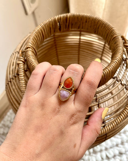 Bague double en pierres naturelles MAYARI