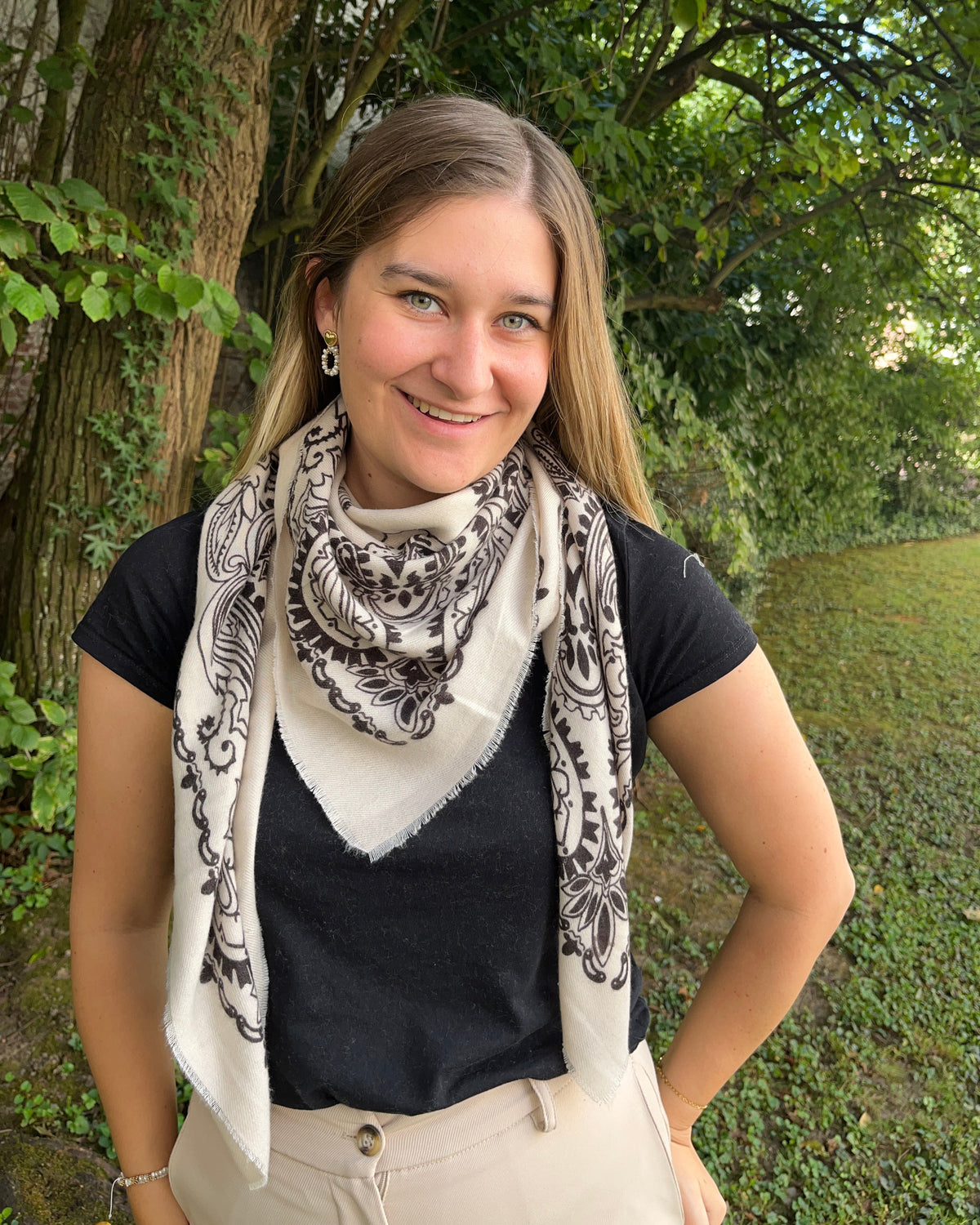 Foulard bandana JEN blanc