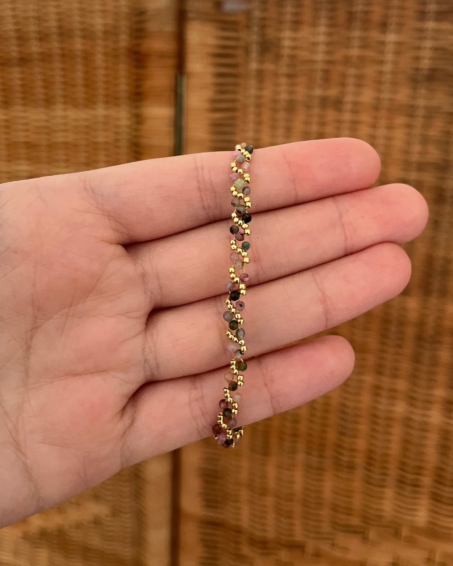 Bracelet tressé pierres naturelles RIO