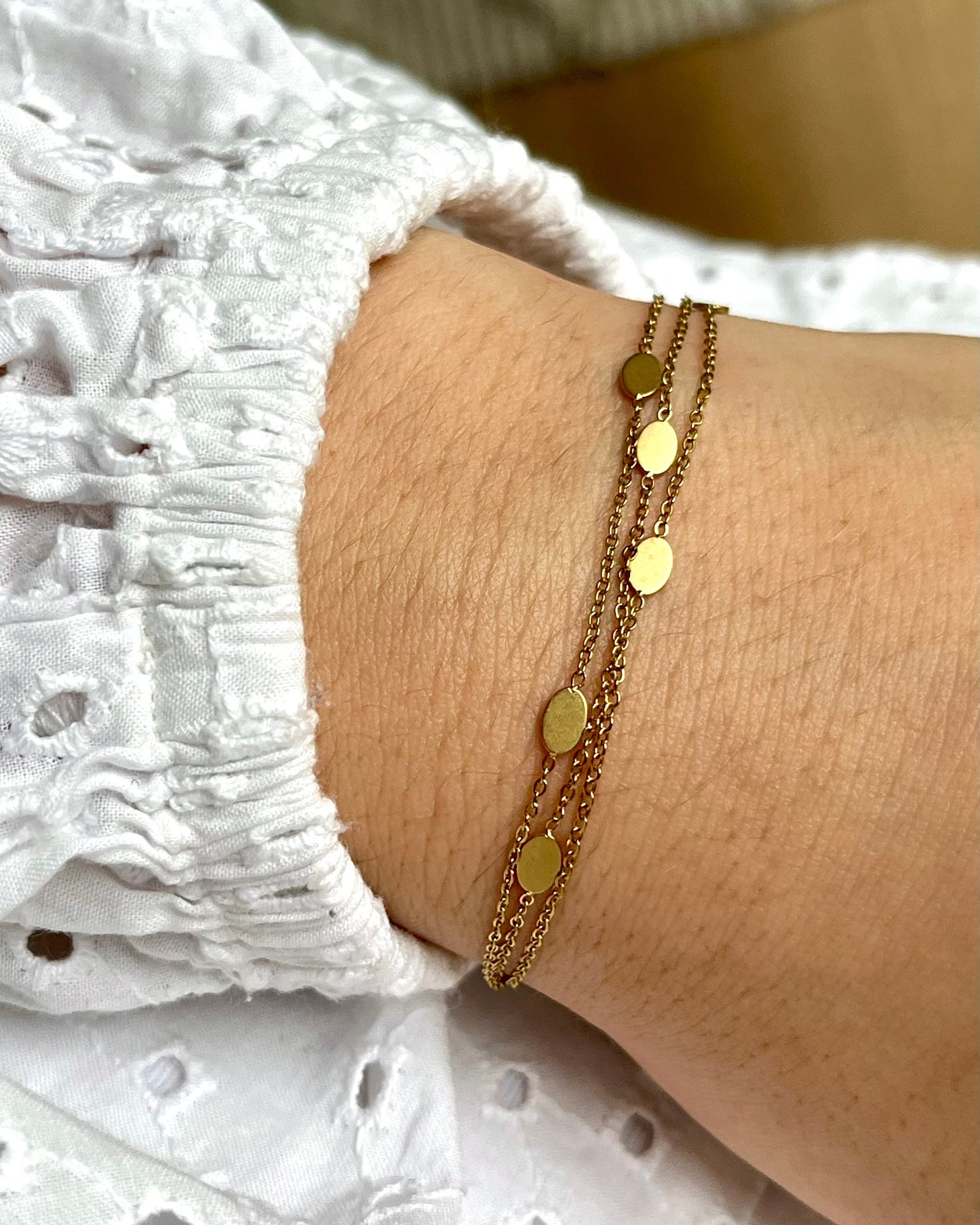 Bracelet multirang pampille doré MALOU