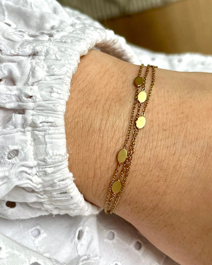 Bracelet multirang pampille doré MALOU