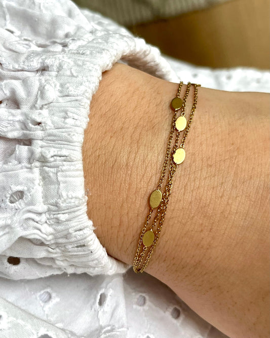 Bracelet multirang pampille doré MALOU