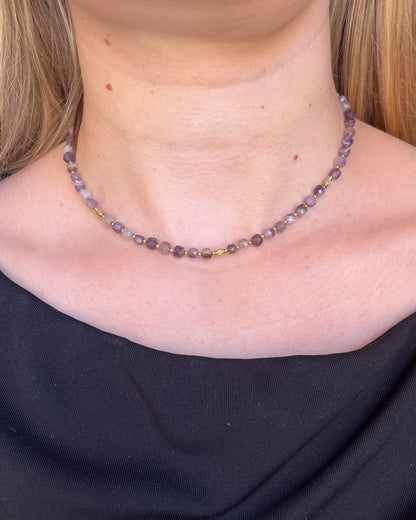 Collier en pierres naturelles cubiques CLEMENCE