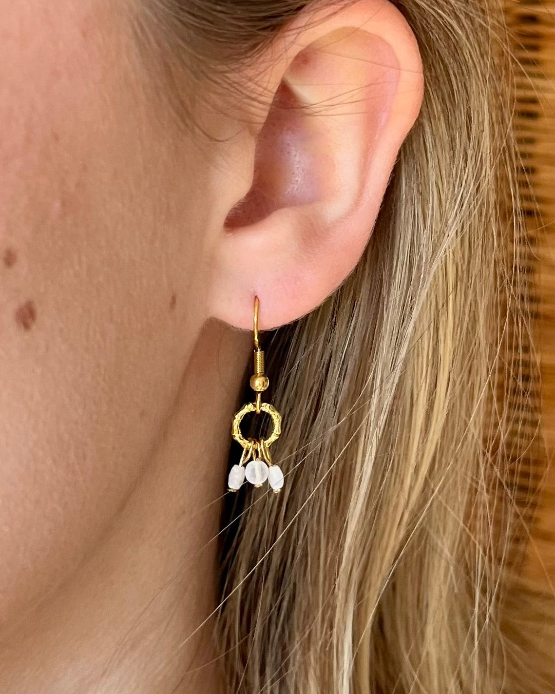 Boucles d'oreilles pierres naturelles CERISE