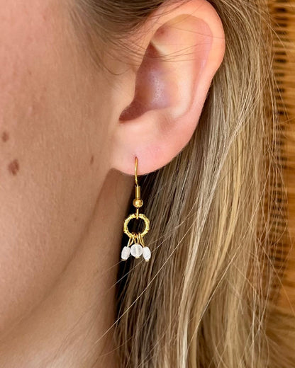 Boucles d'oreilles pierres naturelles CERISE