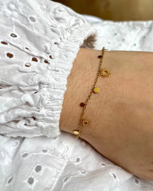 Bracelet avec breloques soleils et ronds Acier inoxydable SOLENA