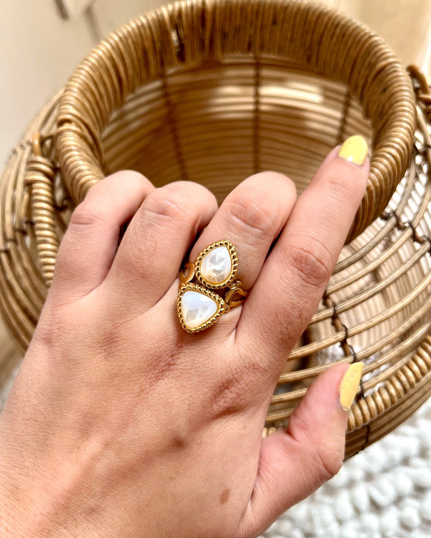Bague double en pierres naturelles MAYARI