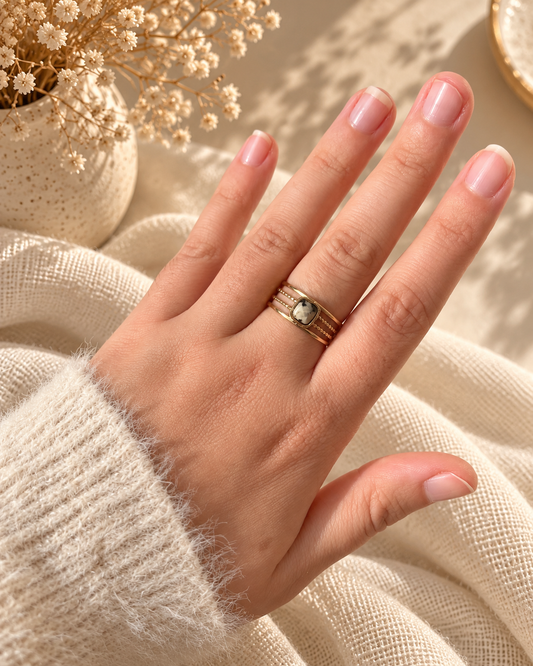 Bague 4 rangs pierre naturelle VICKY