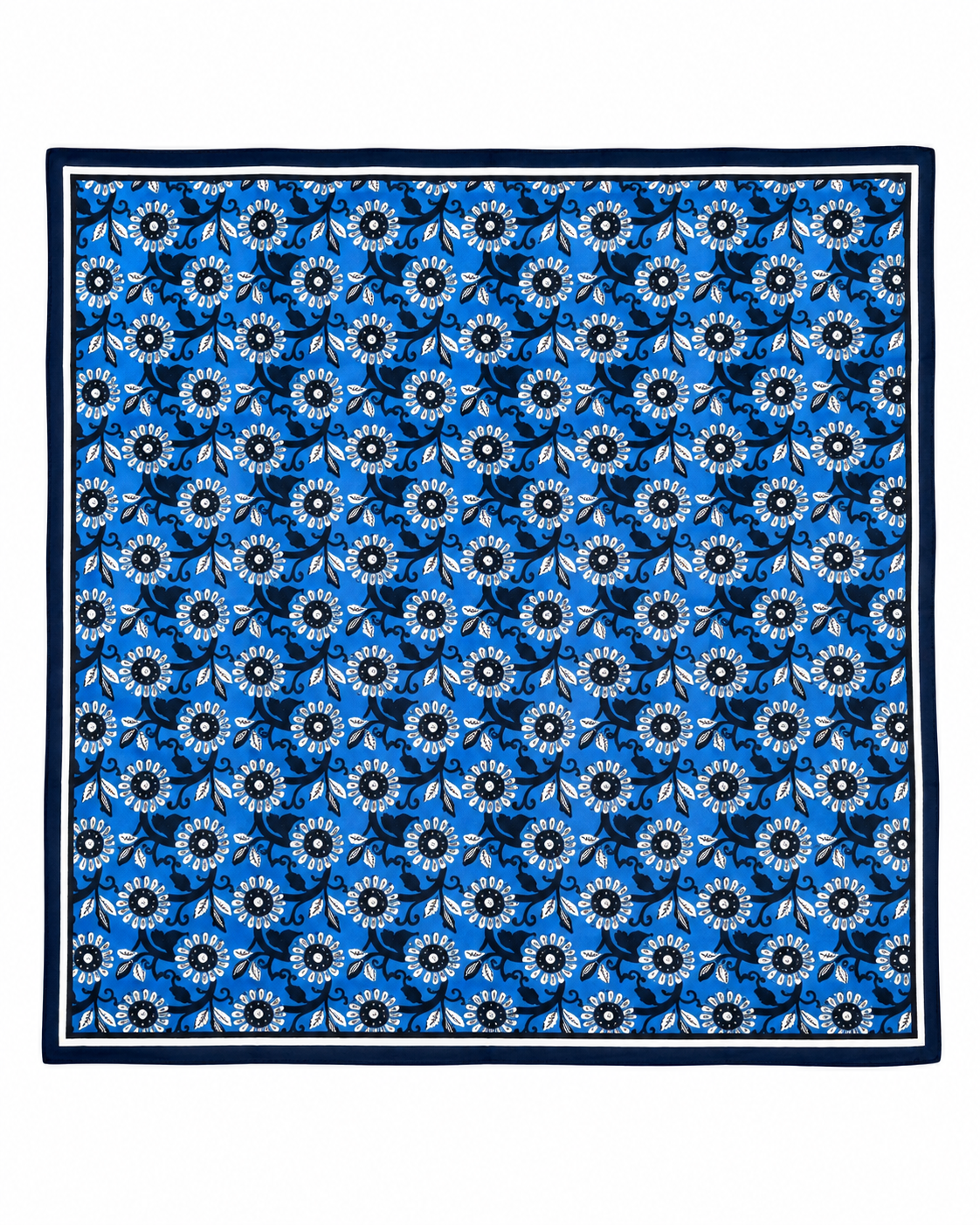 Foulard bleu avec fleurs PAQUI