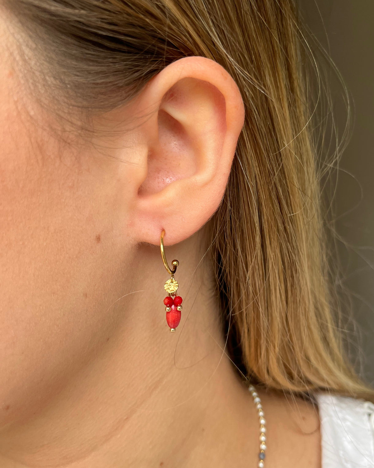 Boucles d'oreilles avec pampilles pierres naturelles ANNABELLE