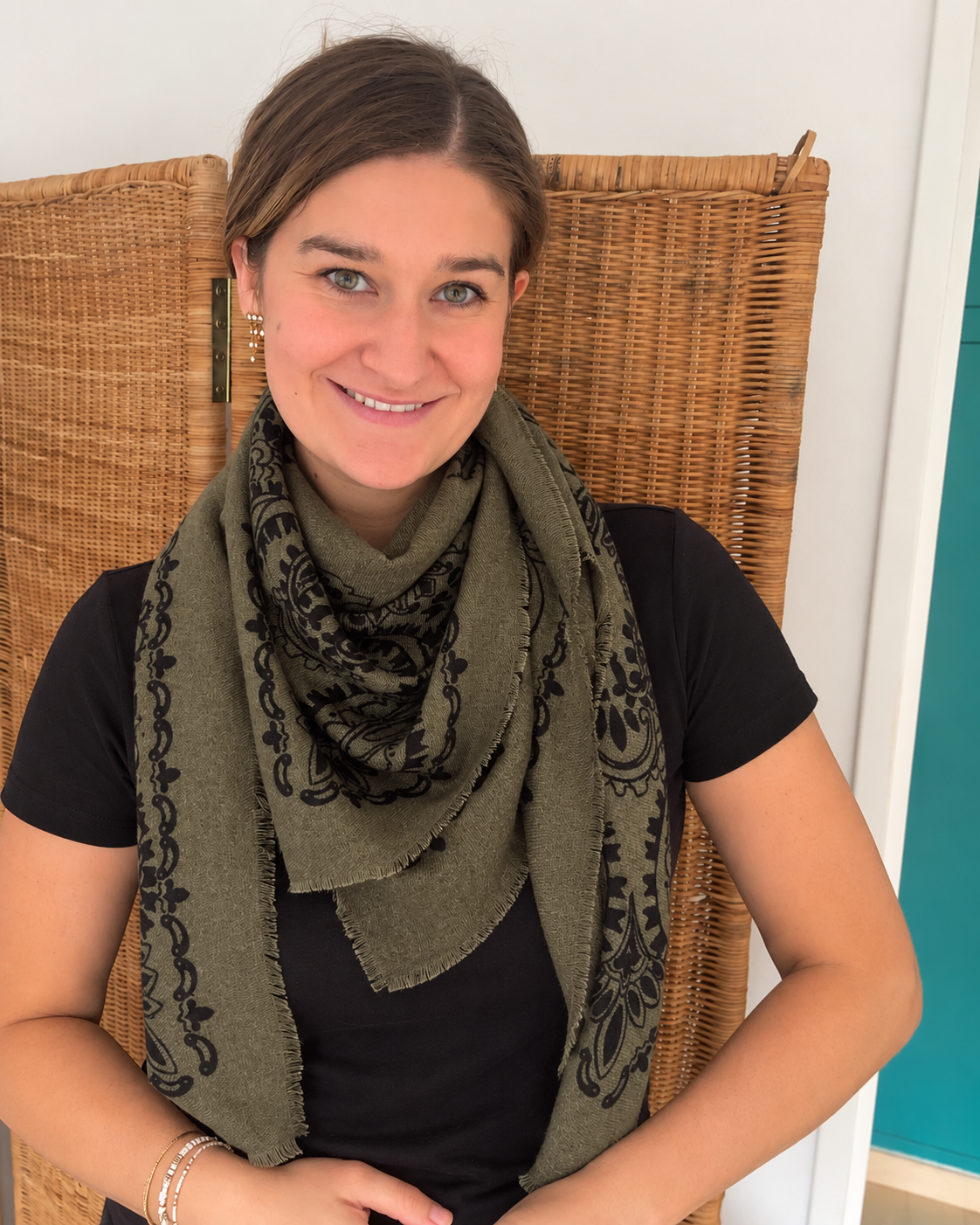 Foulard bandana JEN marron kaki
