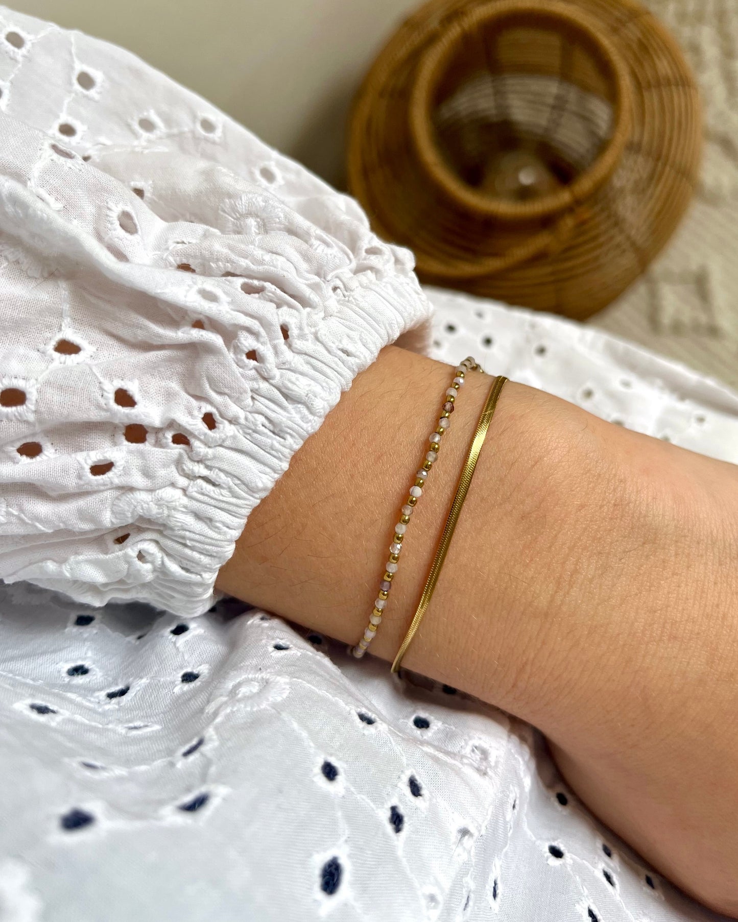 Bracelet double pierres naturelles ROSALIE