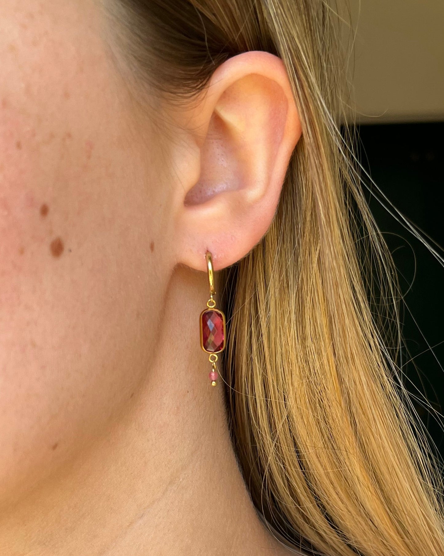 Boucles d'oreilles cristal et pierre CLAIRE