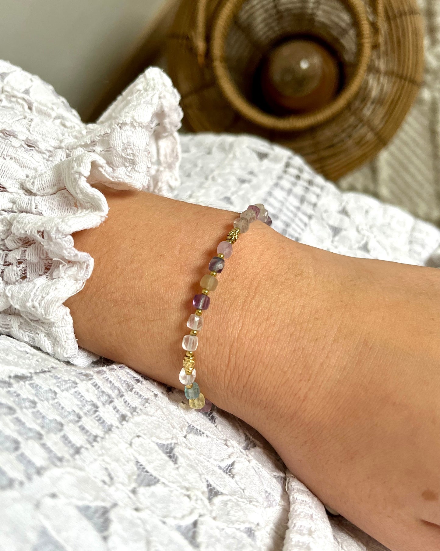 Bracelet en pierres naturelles cubiques CLEMENCE