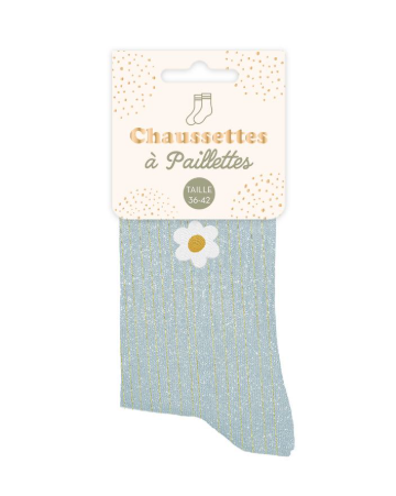 Chaussettes à paillettes Fleur