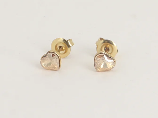 Précommande Puces coeur avec cristal de Swarovski COCO MINI