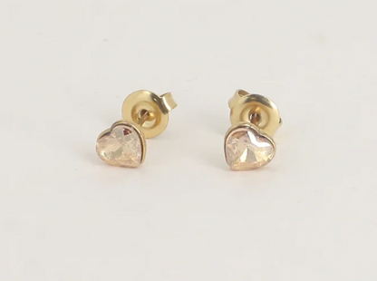 Précommande Puces coeur avec cristal de Swarovski COCO MINI