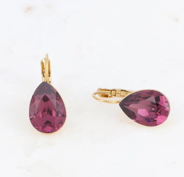 Boucles d'oreilles dormeuses Cristal de Swarovski® BERTILLE Grand modèle