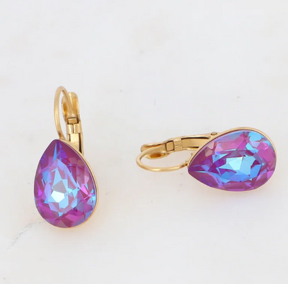 Boucles d'oreilles dormeuses Cristal de Swarovski® BERTILLE Grand modèle