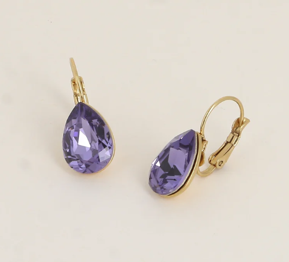 Boucles d'oreilles dormeuses Cristal de Swarovski® BERTILLE Grand modèle