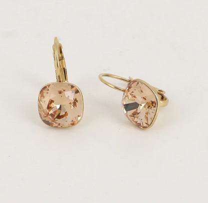 Précommande Boucles d'oreilles avec  cristal de Swarovski carré BEA