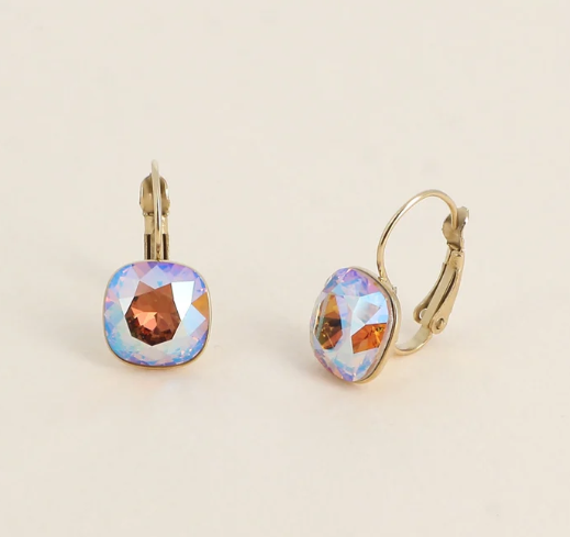 Précommande Boucles d'oreilles avec  cristal de Swarovski carré BEA
