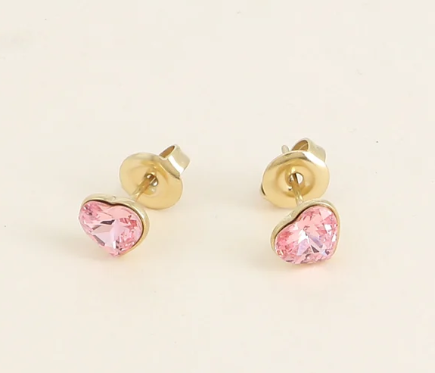 Précommande Puces coeur avec cristal de Swarovski COCO MINI