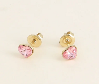 Précommande Puces coeur avec cristal de Swarovski COCO MINI