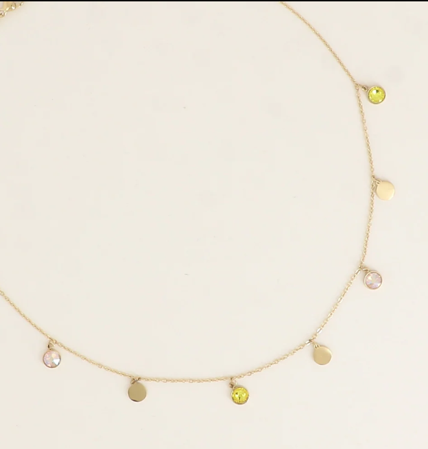 Précommande Collier pastilles et cristaux de Swarovski PERLIE