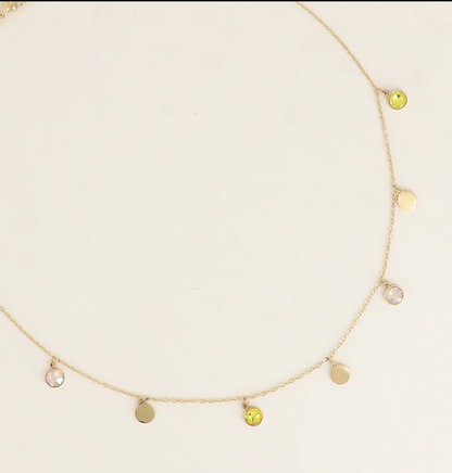 Précommande Collier pastilles et cristaux de Swarovski PERLIE