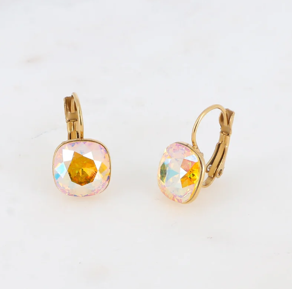 Précommande Boucles d'oreilles avec  cristal de Swarovski carré BEA