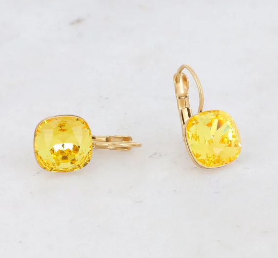 Précommande Boucles d'oreilles avec  cristal de Swarovski carré BEA