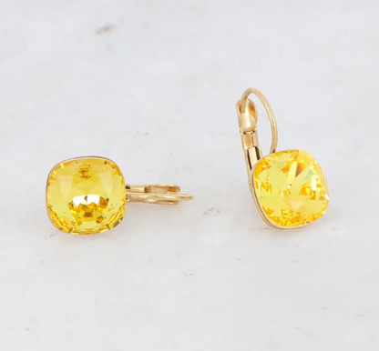 Précommande Boucles d'oreilles avec  cristal de Swarovski carré BEA