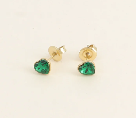 Précommande Puces coeur avec cristal de Swarovski COCO MINI