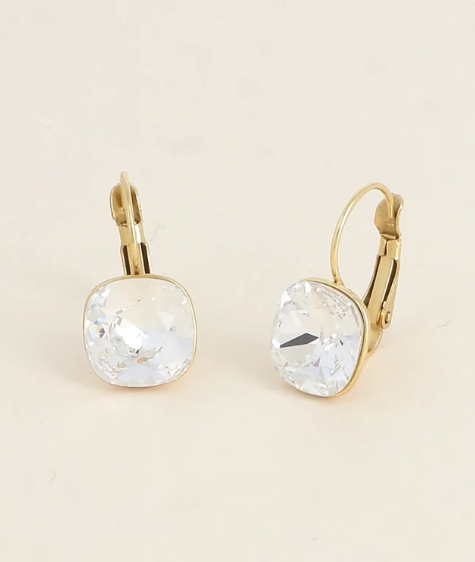 Précommande Boucles d'oreilles avec  cristal de Swarovski carré BEA